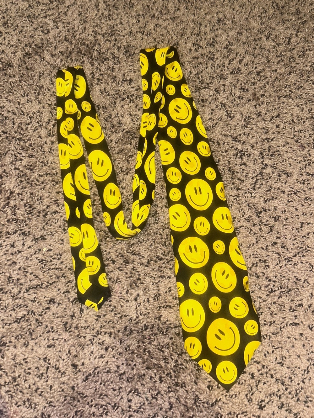 ADDICTION Smiley Face  Men's Neck Tie Career Wear Yellow & Black 100% silk